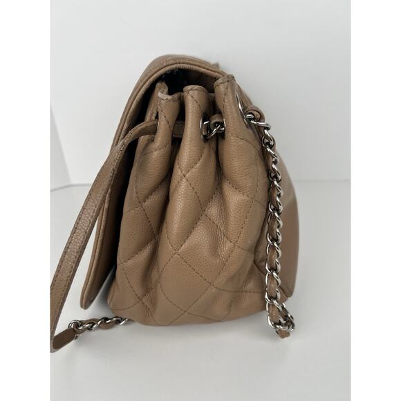 CHANEL Caviar Timeless CC Accordion Flap Beige Shoulder Bag - Picture 13 of 16